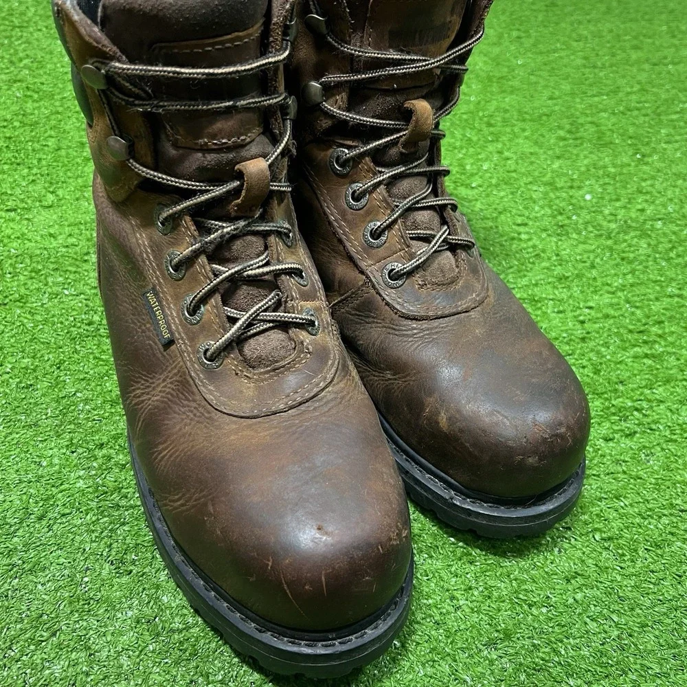 Wolverine Leather Work Book 7.5 Floorhand Waterproof Steel Toe‎ Brown EUC